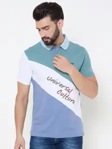 Duke Men Typography Printed Polo Collar Cotton T-shirt