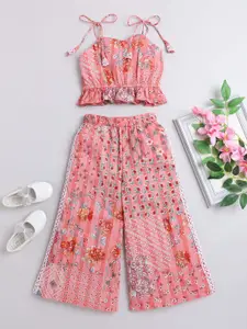 taffykids Girls Printed Top with Palazzos