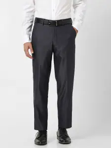 Van Heusen Men Regular Fit Textured CottonFormal Trousers