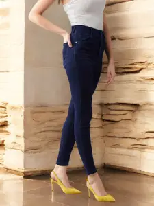 DOLCE CRUDO Women Skinny Fit High-Rise Stretchable Jeans