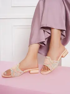 Shezone Women Embellished Open Toe Flats