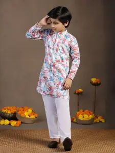 FASHION DREAM Boys Floral Printed Regular Kurta with Pyjamas