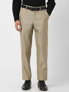 Van Heusen Men Mid-Rise Textured Formal Trousers