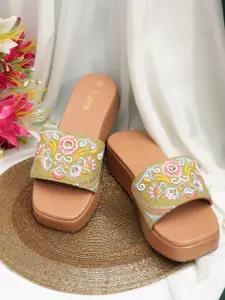 Kiana House Of Fashion Women Embellished Ethnic Comfort Sandals