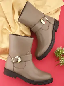 The Roadster Lifestyle Co Women Round Toe Block Heel Regular Boots