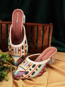 Kiana House Of Fashion Women Embellished Ethnic Block Pumps