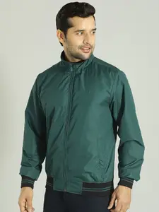 Indian Terrain Men Mock Collar Solid Casual Insulator Bomber Jacket