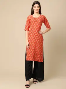 7Threads Women Ethnic Motifs Printed Floral Crepe Kurta