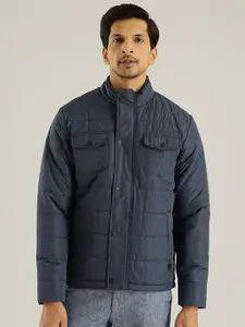 Indian Terrain Men Stand Collar Solid Casual Insulator Puffer Jacket