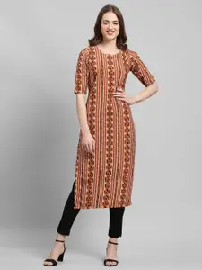 7Threads Women Ethnic Motifs Printed Sequinned Floral Crepe Kurta