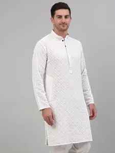 Jompers Men Geometric Embroidered Sequinned Kurta