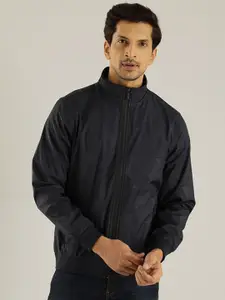 Indian Terrain Men Mock Collar Solid Casual Insulator Bomber Jacket