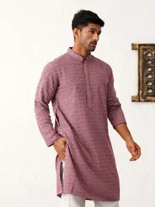Jompers Men Geometric Embroidered Sequinned Kurta