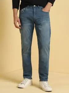 Allen Solly Men Whiskers and Chevrons Slim Fit Mid-Rise Light Fade Jeans