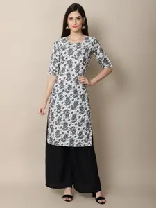7Threads Women Ethnic Motifs Printed Floral Crepe Kurta