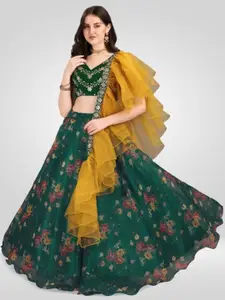 BAESD Embroidered Semi-Stitched Lehenga & Unstitched Blouse With Dupatta