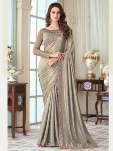 Saree mall Embellished Embroidered Satin Sarees