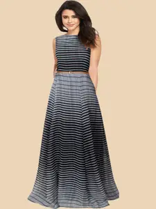 Dream Beauty Fashion Women  Striped Georgette Maxi Dress