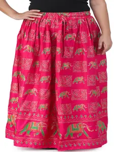 Exotic India Printed Pure Cotton Maxi Skirts