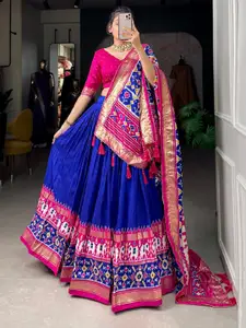 BAESD Printed Semi-Stitched Lehenga & Unstitched Blouse With Dupatta