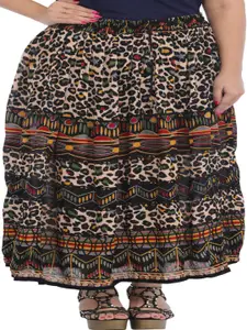 Exotic India Abstract Printed Flared Maxi Skirt