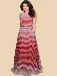 Dream Beauty Fashion Striped Georgette Maxi Dress