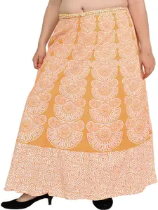 Exotic India Printed A-line Maxi Skirt