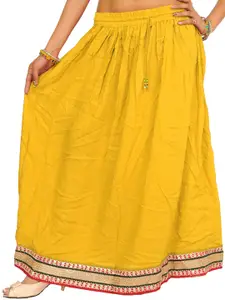 Exotic India Embellished A-Line Maxi Skirts