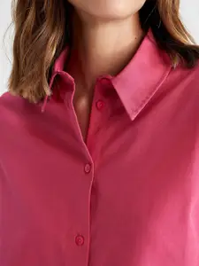 Fab Star Comfort Long Sleeves Spread Collar Cotton Opaque Casual Shirt