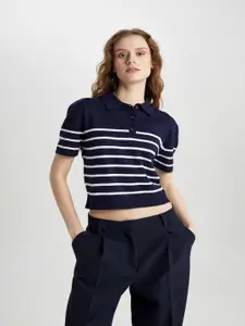 DeFacto Striped Crop Pullover