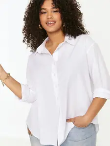 Fab Star Comfort Long Sleeves Spread Collar Cotton Opaque Casual Shirt
