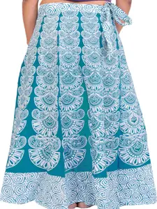 Exotic India Printed Wrap Maxi Skirts