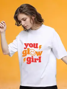 Slenor Typography Printed Drop-Shoulder Oversized T Shirt