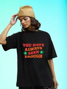 Slenor Typography Round Neck Oversized T-shirt