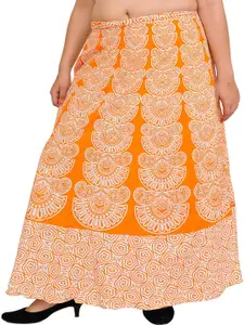 Exotic India Printed A-line Maxi Skirt