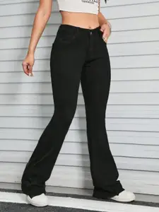 BROADSTAR Women Smart Bootcut High-Rise Mildly Distressed Stretchable Jeans