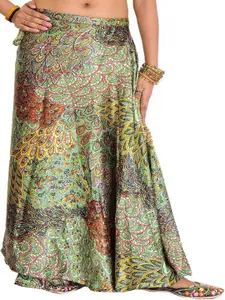 Exotic India Printed Wrap Maxi Skirts