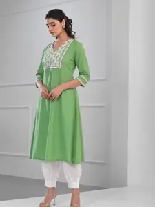 ARAVALII Printed Pure Cotton A-Line Kurta