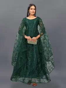 JULEE Ethnic Motifs Embroidered Fit & Flare Maxi Dress