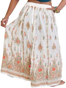 Exotic India Printed A-line Maxi Skirts