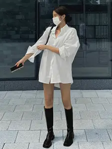 Fab Star Women Comfort Boxy Opaque Checked Casual Shirt