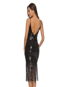 bebe Embellished Sheath Maxi Dress