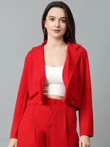 KOTTY Basics Women Double Breasted Crop Blazer