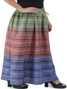 Exotic India Striped Pure Cotton Skirts