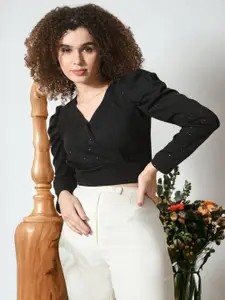 BAESD Self Design V-Neck Wrap Top