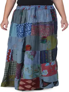Exotic India Printed Pure Cotton Maxi Skirts