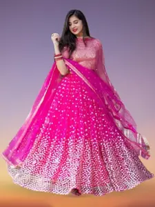 BAESD Embroidered Semi-Stitched Lehenga & Unstitched Blouse With Dupatta