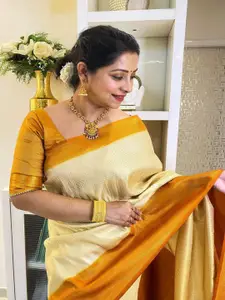 KALINI Ethnic Motifs Woven Design Zari Banarasi Saree