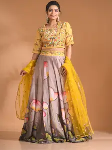Morchari Embroidered Semi-Stitched Lehenga & Unstitched Blouse With Dupatta