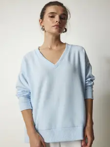 Happiness istanbul V-Neck Ribbed Pullover Sweater